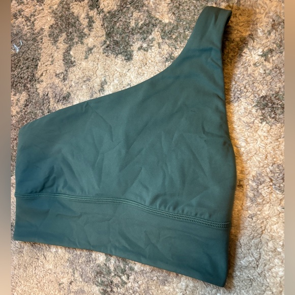 Lululemon Align Asymmetrical Bra Light Support, A/B Cup, Medium Forest Green 4 - Picture 4 of 7